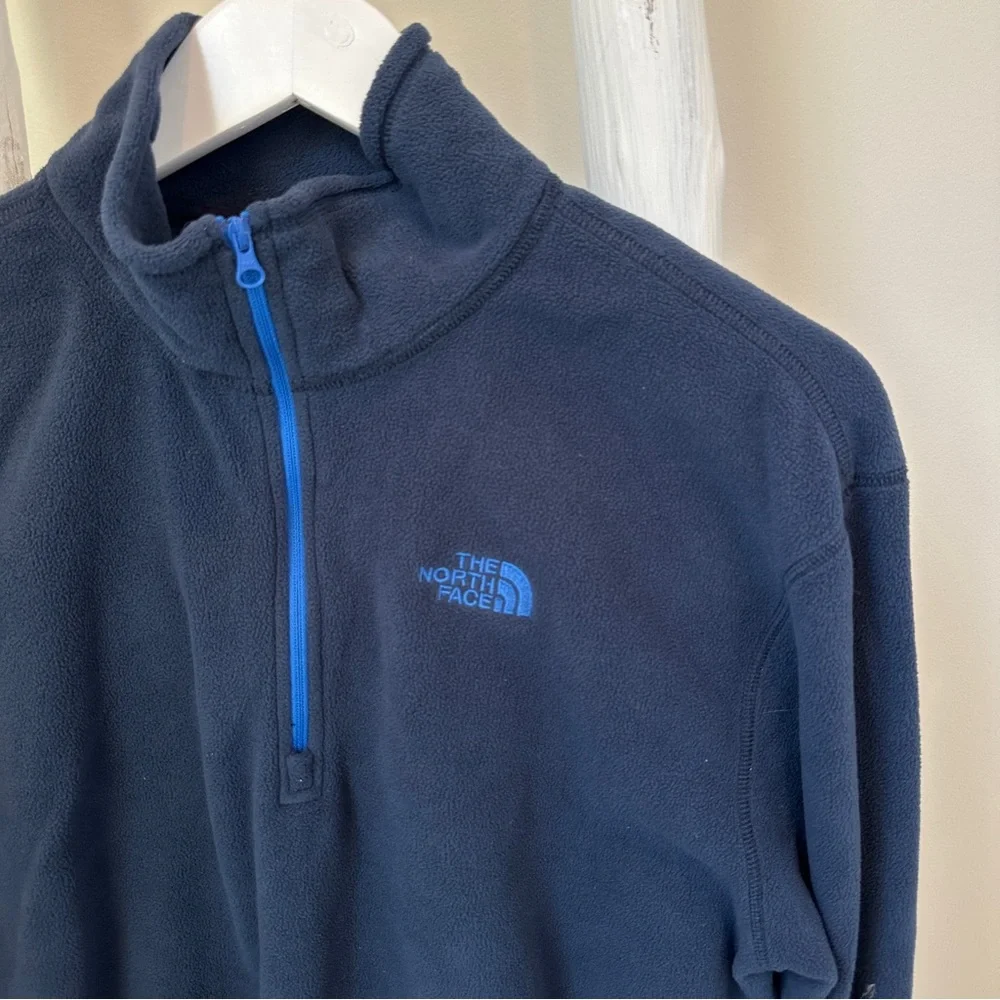 The North Face Men's Deep Blue Fleece Quarter Zip Pullover Size Medium